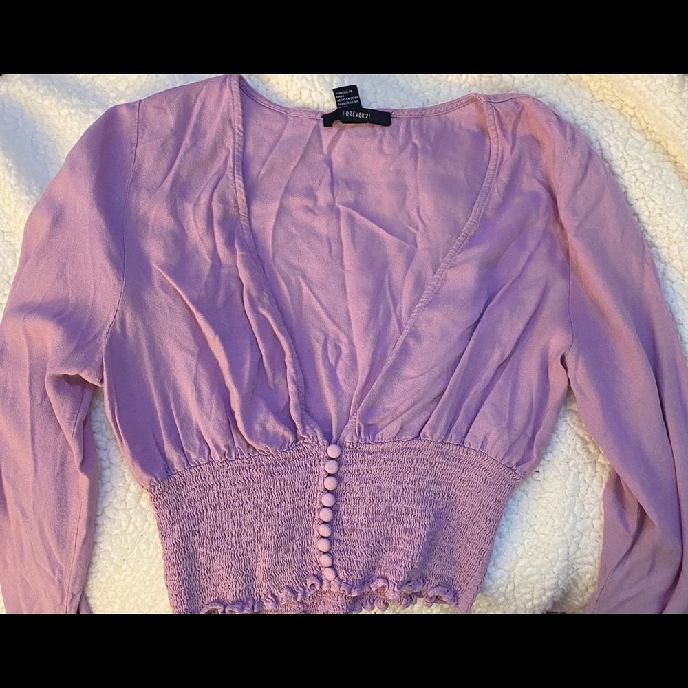 Forever 21 Lavendar Long Sleeve Blouse